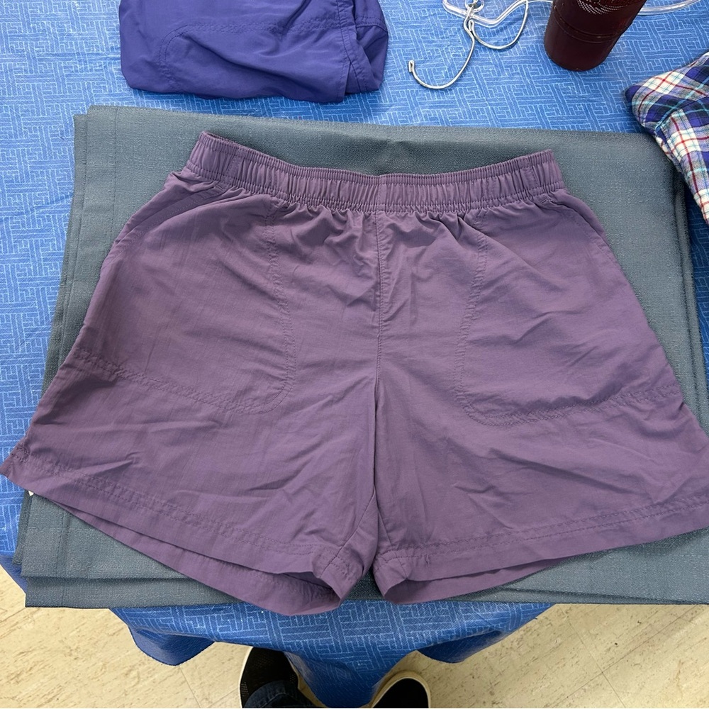 Columbia Purple Athletic Shorts Elastic Waistband